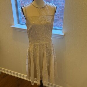 Chic Cream Floral Mini Dress